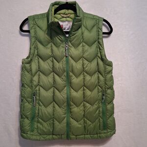 Alpine Design L Vest Duck Down Fill Sage Green Quilted Puffer Full Zip Gorpcore